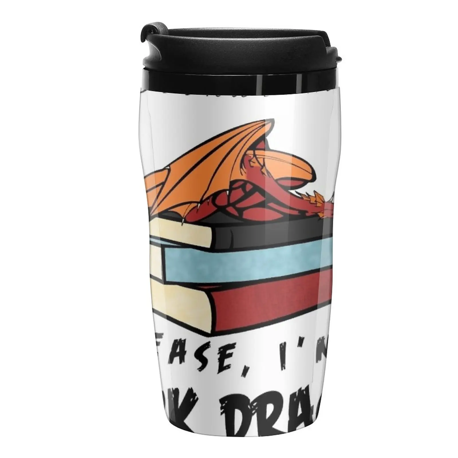 

New Bookworm Please, I'm a book dragon. Travel Coffee Mug Espresso Coffee Bowl