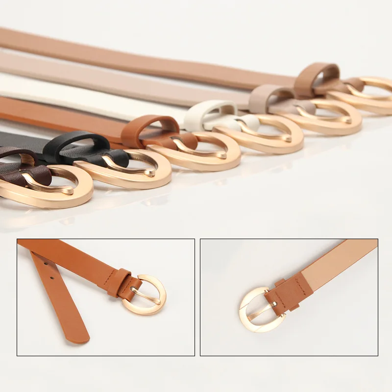 ladies designer belts Ins Ladies Fashion Simple Rose Gold Buckle Belt Decorative Suit With Jeans All-Match Women's Pin Buckle Accessories Waistband gold belt