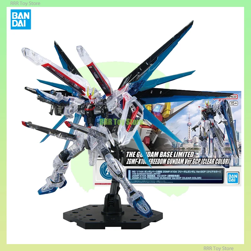Bandai оригинальная модель RG 1/144 ZGMF-X10A в сборе комплект FREEDOM VER.GCP, коллекция прозрачных цветов, статуэтка робота, игрушки, подарки