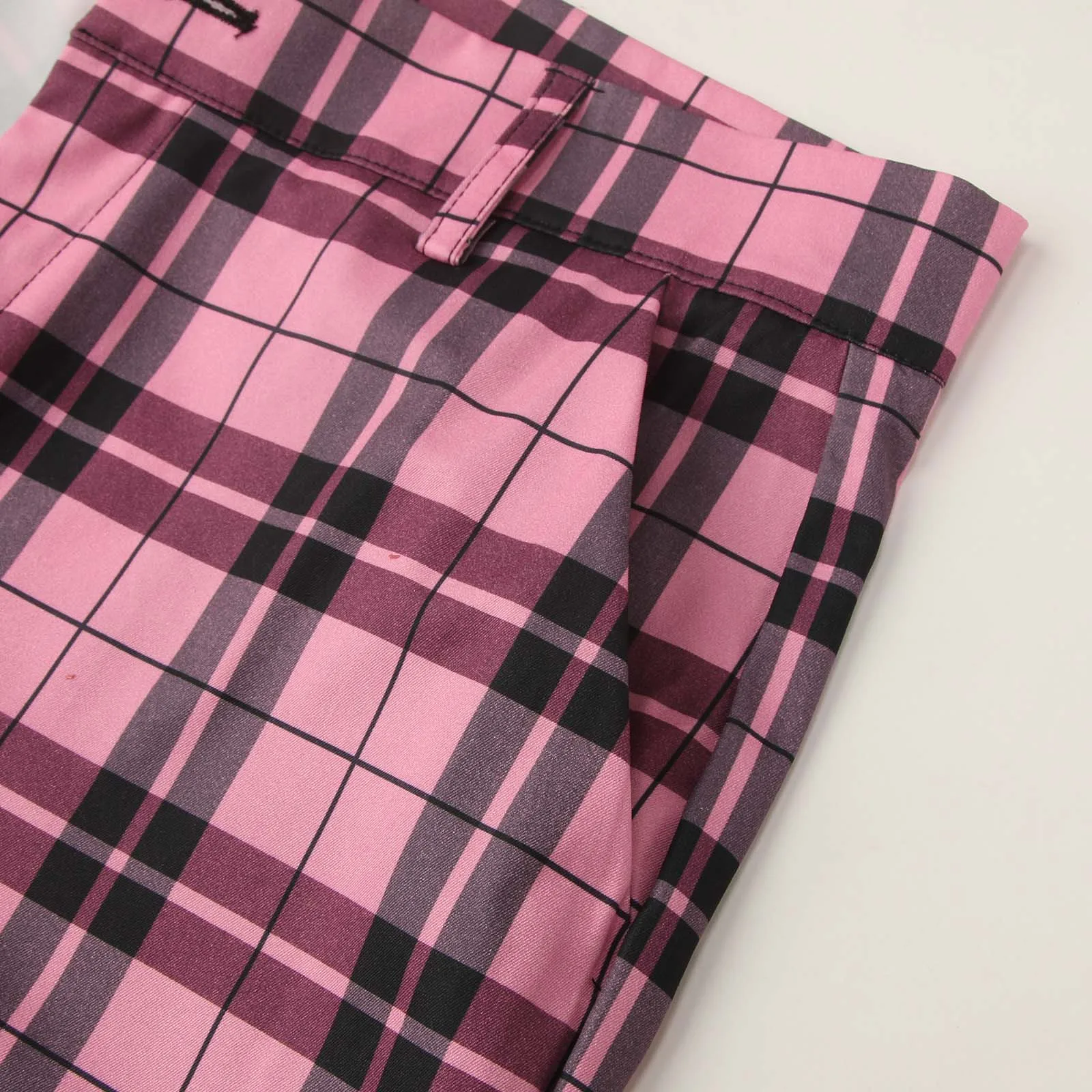 Men's Cargo Pantalones Pant Slim Fit Straight Leg Trousers Plaid Printed Pocket Zipper Button Feet Pants Men's clothing