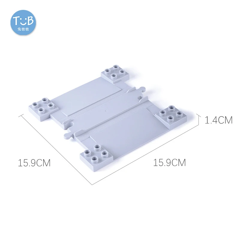 Big Block Bricks Train Tracks Rails And Bridges Traffic Stop Lights Straight Track Accessories DIY Bricks Toys For Children Gift