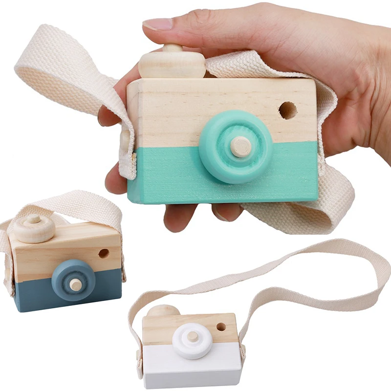 

Cute Baby Toys Mini Hanging Wooden Camera Photography Toys for Kids Montessori Toy Gift Children Wooden DIY Presents