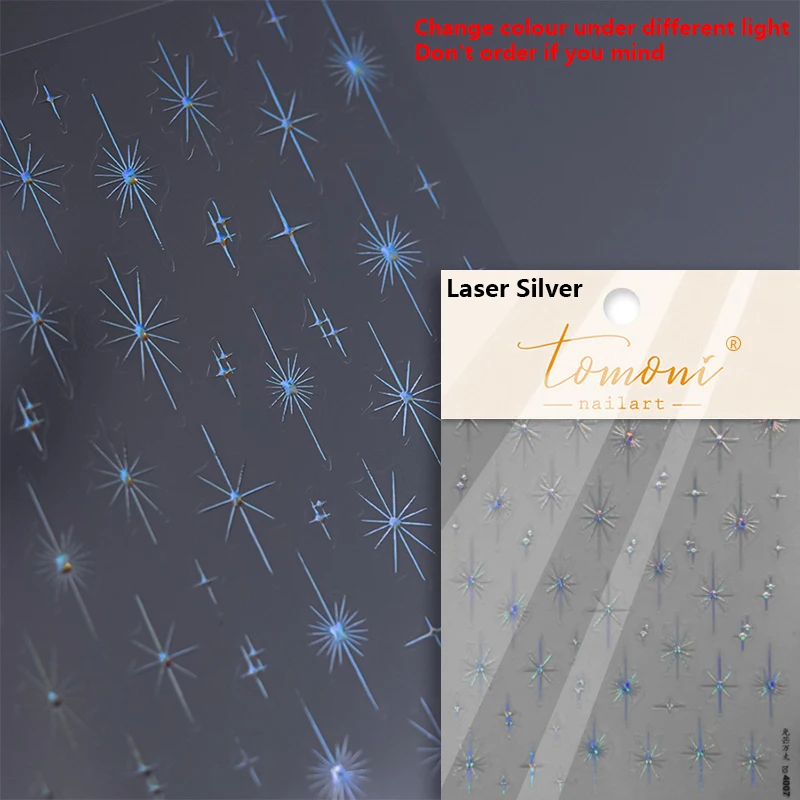 Radiant Glitter Star Rhinestone Nail Art Stickers