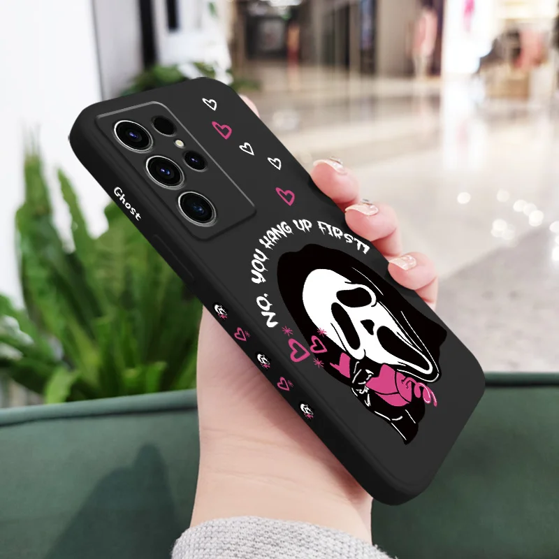 Elegant Ghost Design Phone Case with Telephone Motif