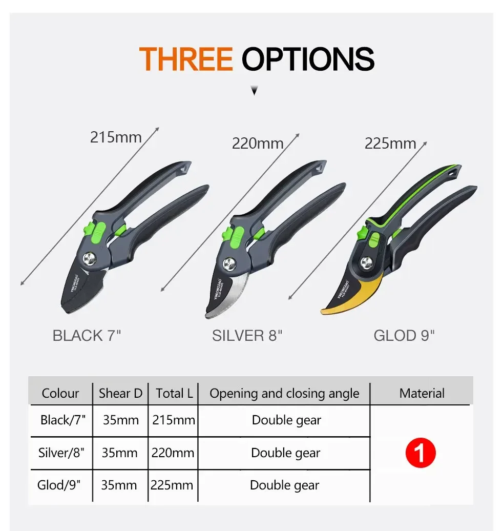 Description Picture 3 of itemGarden Pruning Shear Tools Labor Saving Scissors Multifunctional Gardening Plant Sharp Branch Pruners Protection Hand Durable