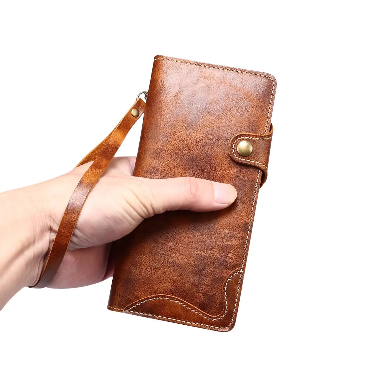 Premium Vintage Cowhide Leather Wallet Cover with Card Holder