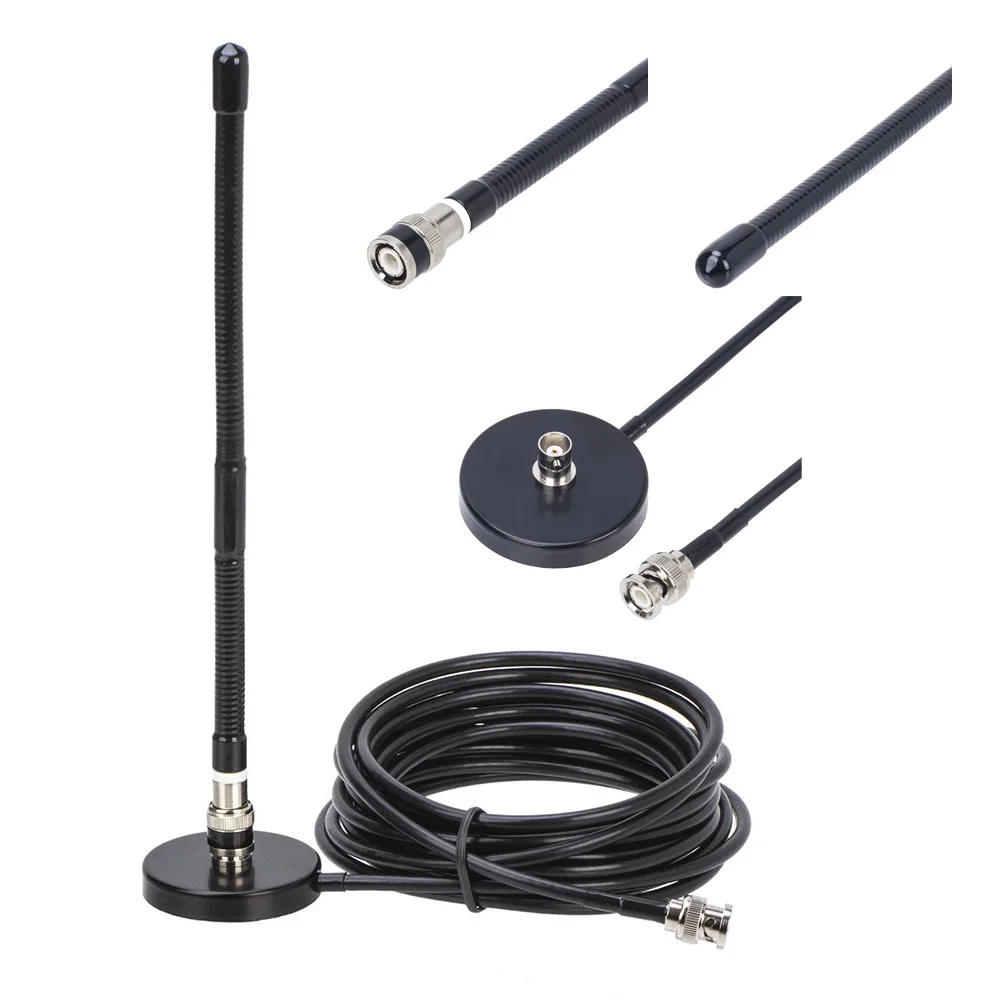 

Kenwood Motorola IC-V8/V80/V82 TK100/300 Walkie Talkie 5m Coaxial Cable with BNC Male 27MHz Radio Antenna and Mount Base