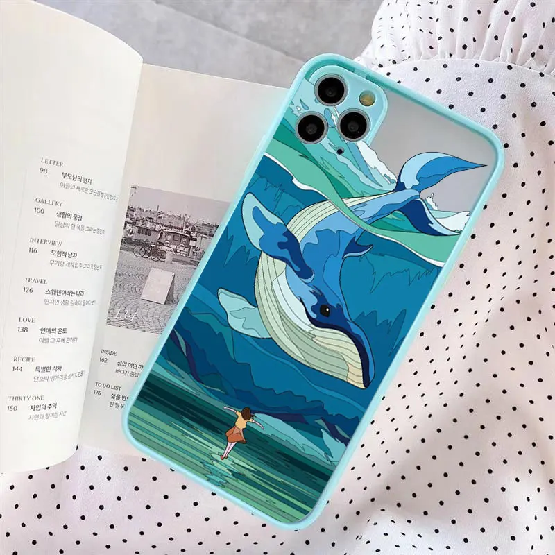 Aquarell Malerei Delfine Wal Funda für iPhone 11 12 13 14 15 Pro Max Fall stoß feste Abdeckung xs x xr 7 8 plus Back Coque – Detail 8