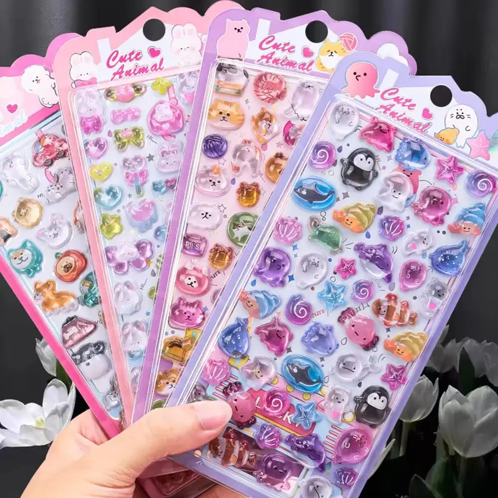 Creative Candy Ghost Rabbit Drop 3D Relief Stickers Scrapbooking Diy Diary Stationery Sticker Decor Cute Aesthetic Stickers