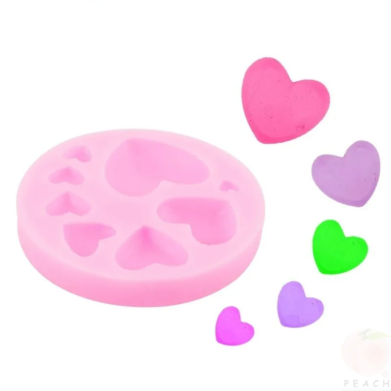 Loving Heart Shape Silicone Fondant Mold - Pink Detail 3