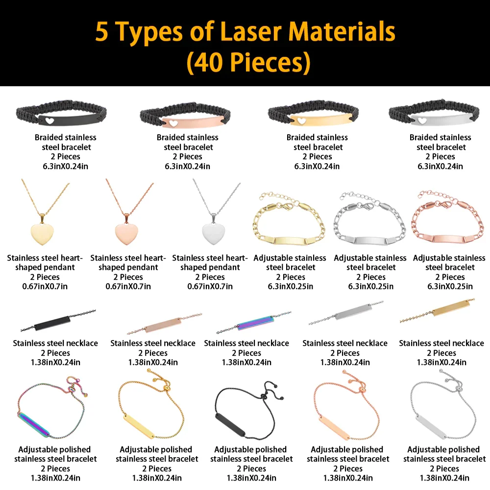 Laserpecker 3 Laser Engraving Material Pack for L3 Stainless Steel/Aluminum Alloy Metal Business Cards laser engraving material