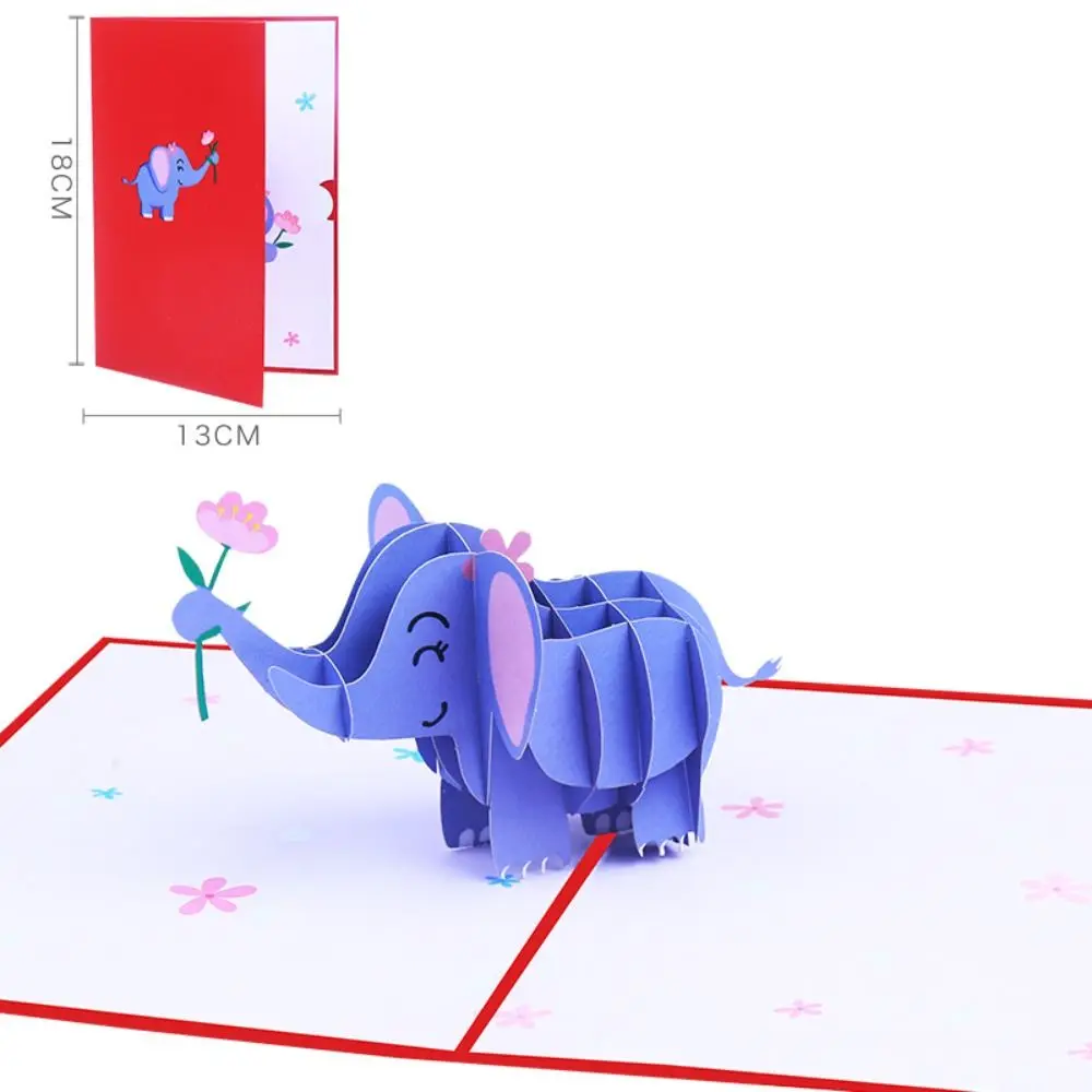 3D Pop Up Thank You Card for Mothers Day Elephant Baby Valentine Wedding Invitation Happy Birthday Gift Postcard greeting cards