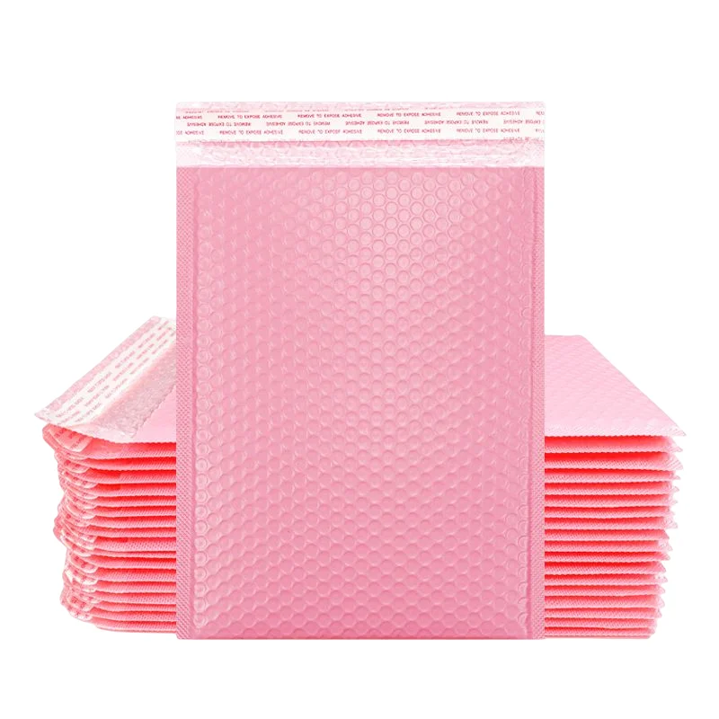10PCS Padded Envelope Clear Gifts Packing Cute Waterproof Dry Bags For Clothes Packed Travel Light Pink Poly Self Bubble Mailers