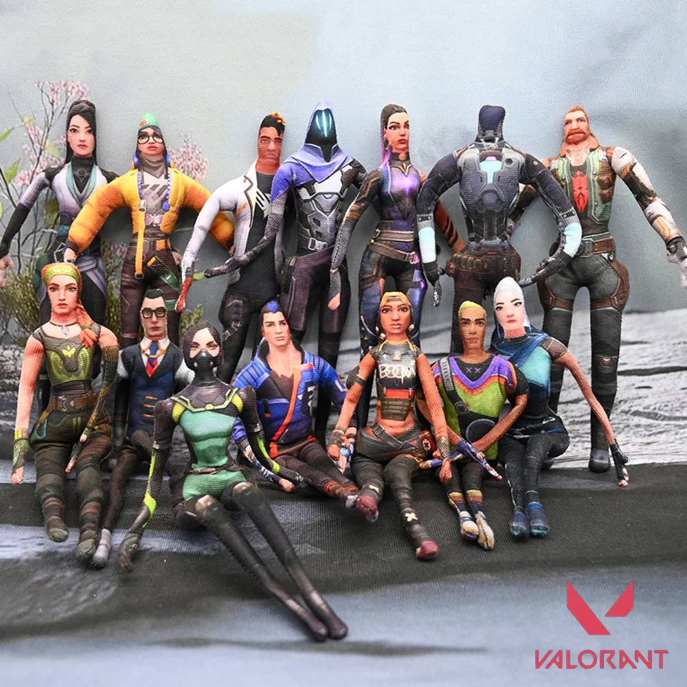 Game Valorant Jett Chamber Viper Sage Phoenix Kay Cosplay Doll Plush Stuffed Abstract Dolls Joint Mobility Room Decoration Props
