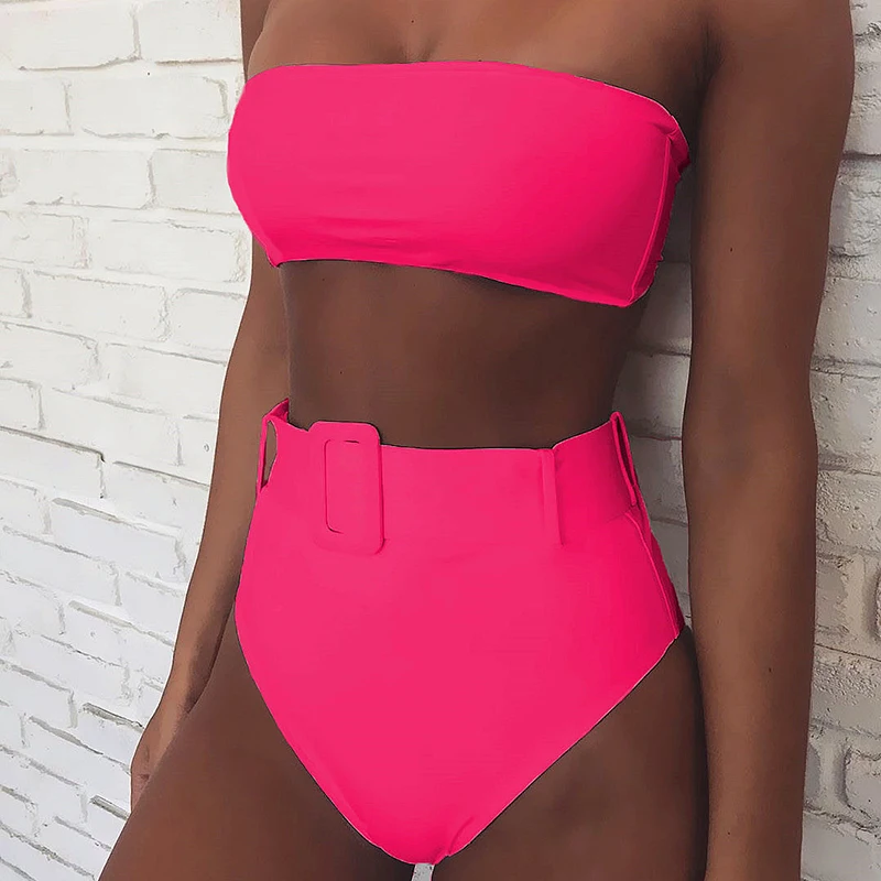 Women's Two Piece Set Bikini High Waist 2024 Fitted Swimsuit Leopard Print Beach Wear Sexy Bathing Suit Damen Push Up Swimwear