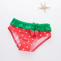 2024 Baby Swimwear Kids Girls 3 Pieces Swimsuit Bikini Summer Children Cute Strawberry Pineapple Swimwear For Beach Vacation 3