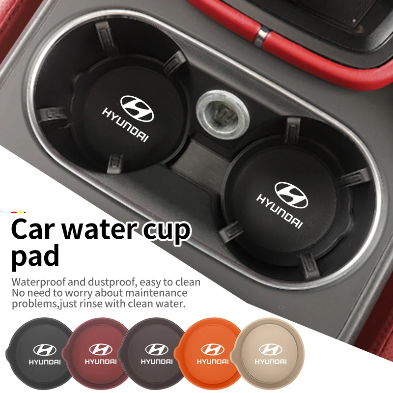 자동차 실리콘 코스터 워터 컵 매트 콘솔 음료 패드 액세서리 현대 I30 I20 IX35 I40 Tucson Getz Sonata Veloster Elantr