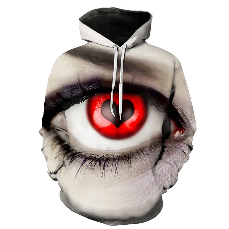 thumbnail image 1 of Sudadera con capucha con estampado de globo ocular en 3D para hombre, sudaderas casuales de manga larga con personalidad, sudaderas con capucha de gran tamaño para niños, ropa de calle, 1 of 5