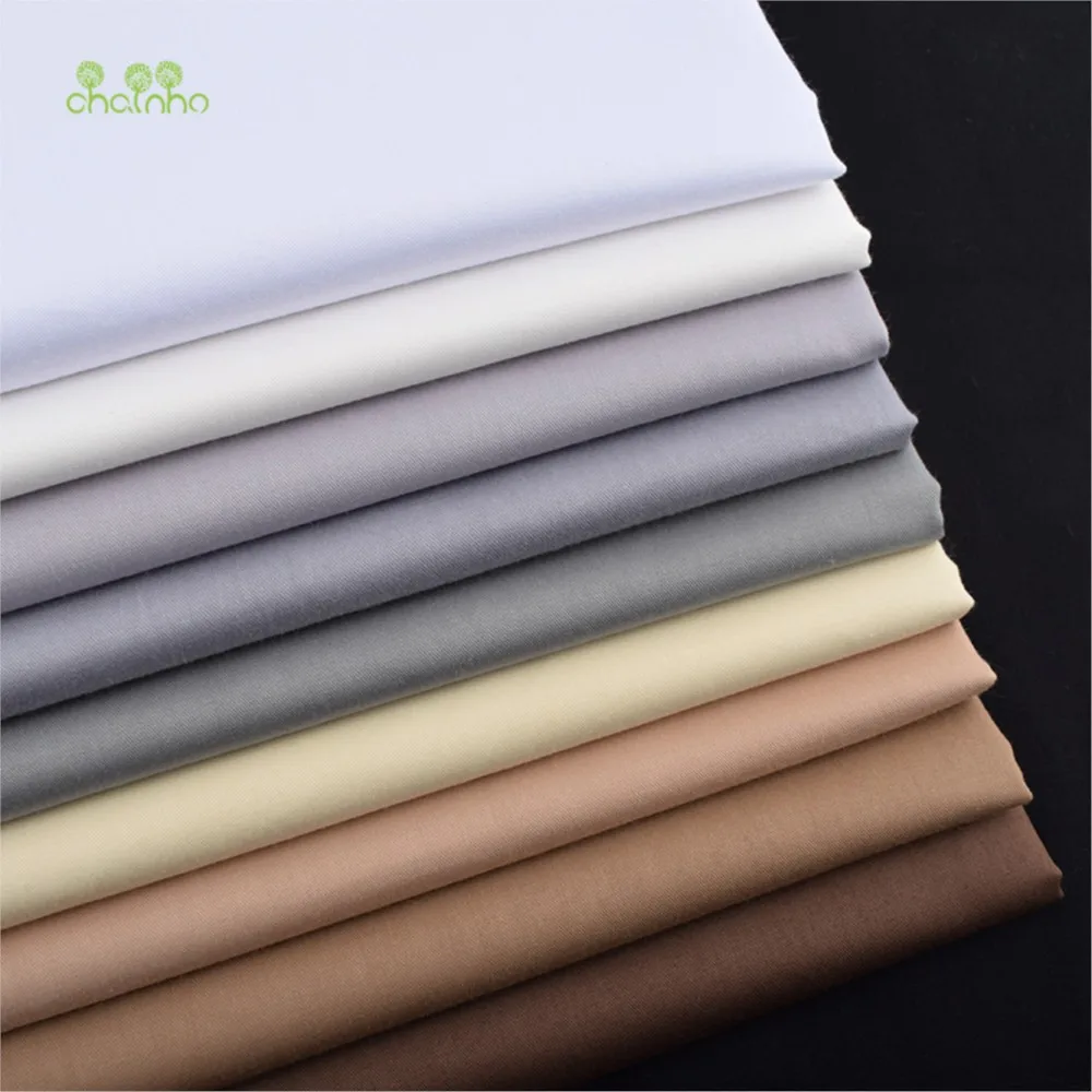 Chainho,Printed Twill Weave Cotton Fabric,Patchwork Cloth,DIY Sewing Quilting Material,10 Solid Color Series,5 Specification