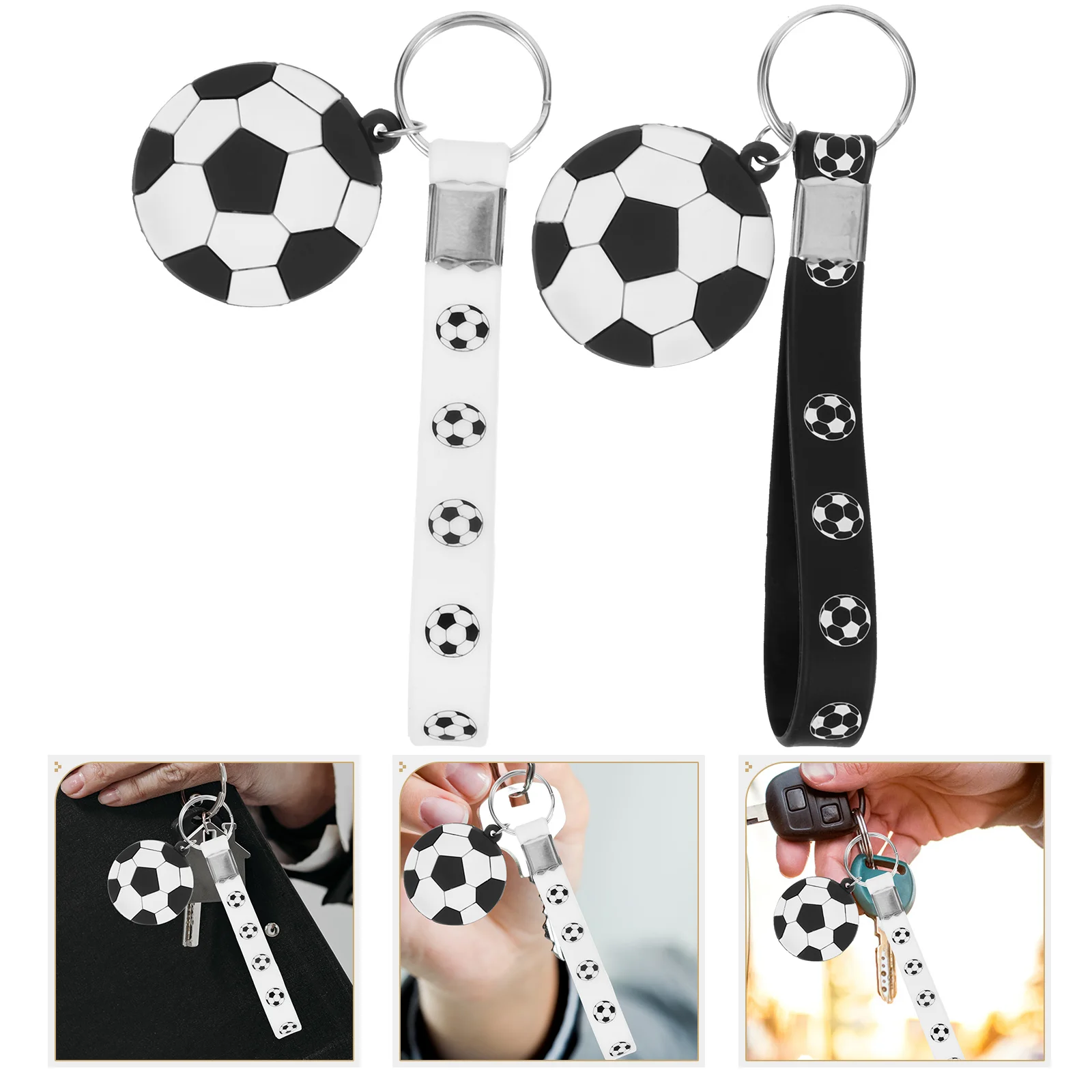 

12 Pcs Football Key Ring Vibrant Hanging Soccer Keychain Keychains Sports Gifts Her Birthday Metal Pendants