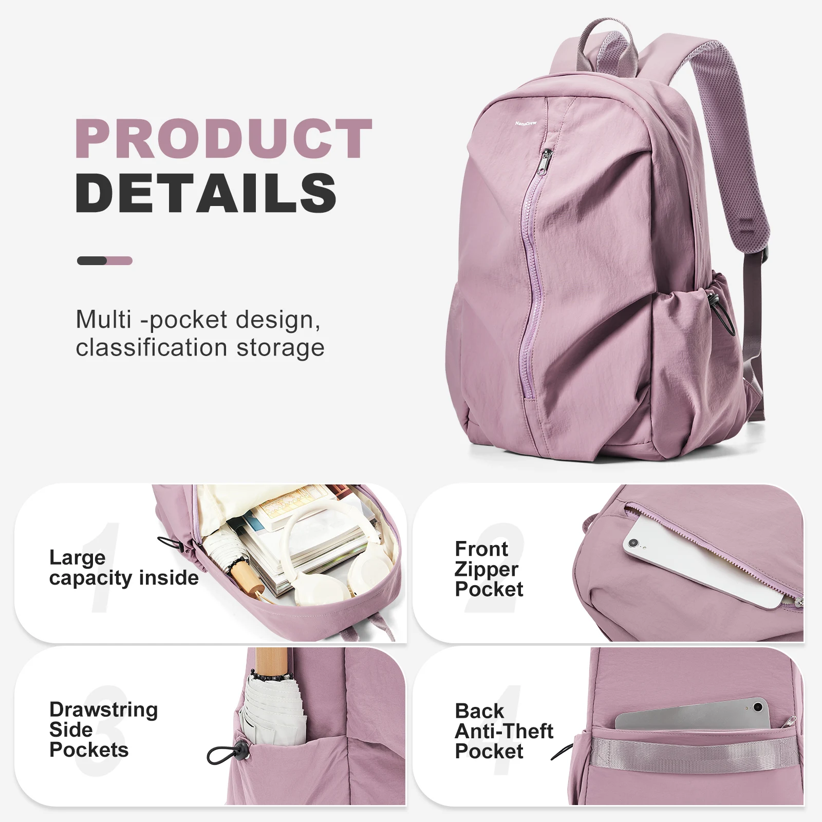 Laptop Backpacks 15.6 Inch College School Backpack for Women Bag, Men Anti Theft Travel Work Daypack, Large Bookbags for Teens