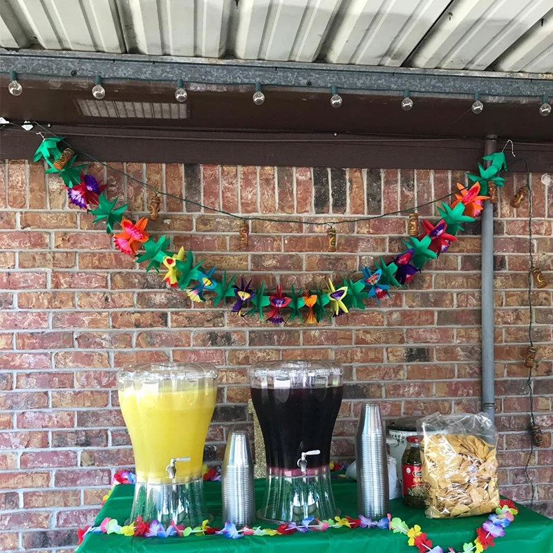 Hawaii Happy Birthday Banner Palm Leaf Holiday Summer Party Luau Aloha Party Supplies Hawaiian Tropical Decoration