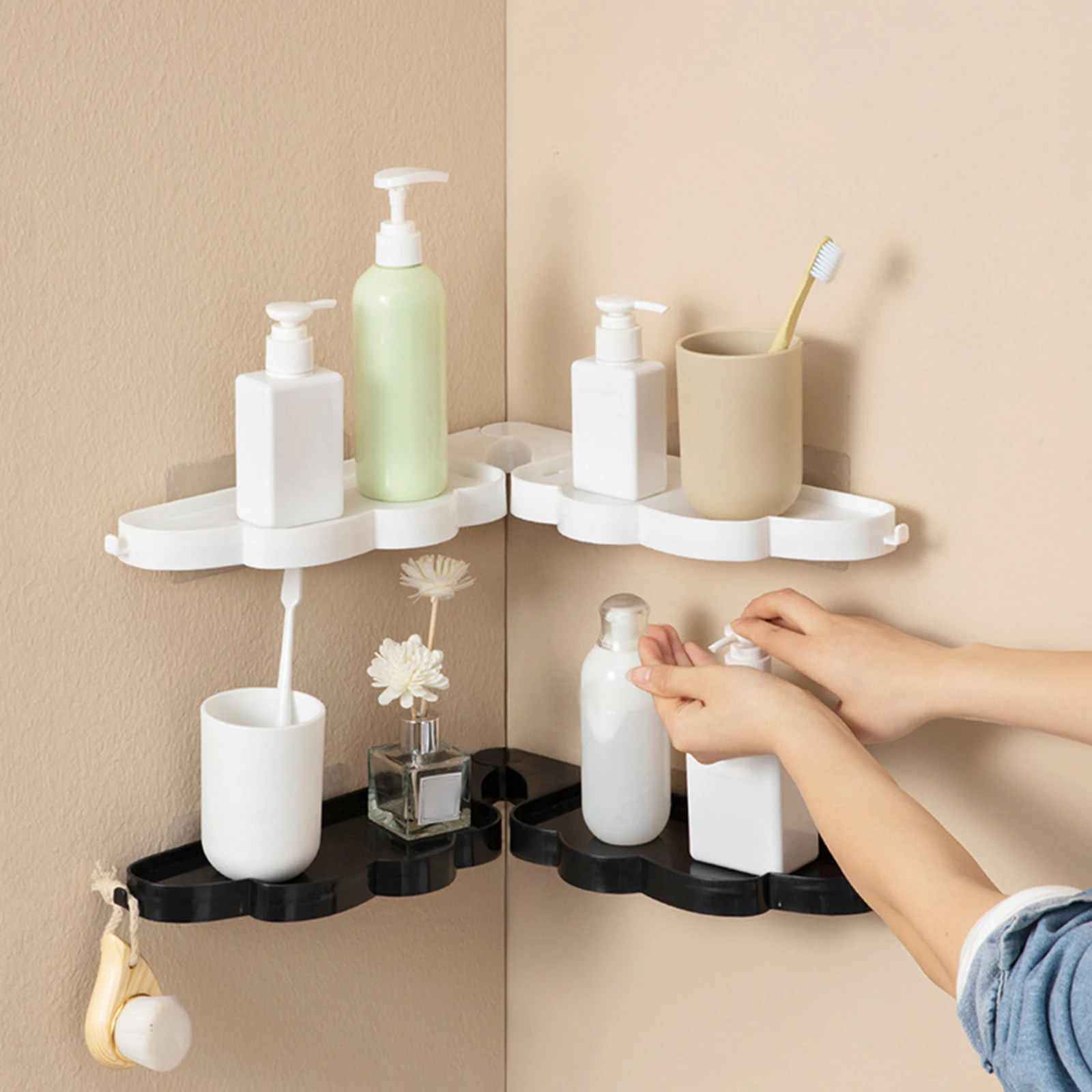 Dalanpa Floating Shelf Wall Mounted Non-Drilling Adhesive Bathroom  Organizer Ledge Shelf for Home Decor