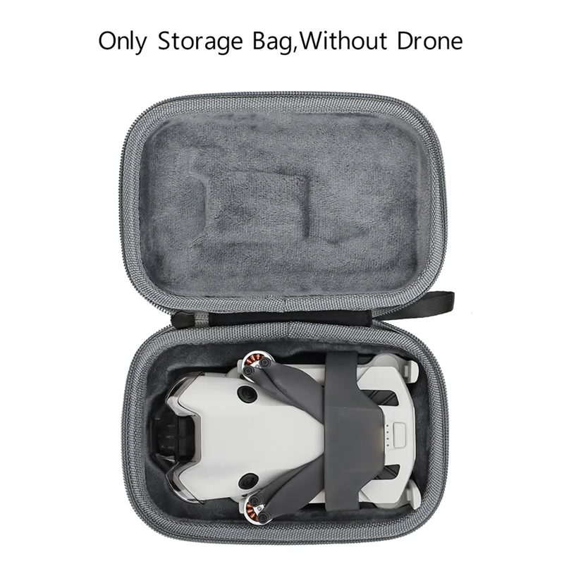 Sac de rangement pour drone Mini 4 Pro gris, étui de protection portable avec fermeture éclair.
