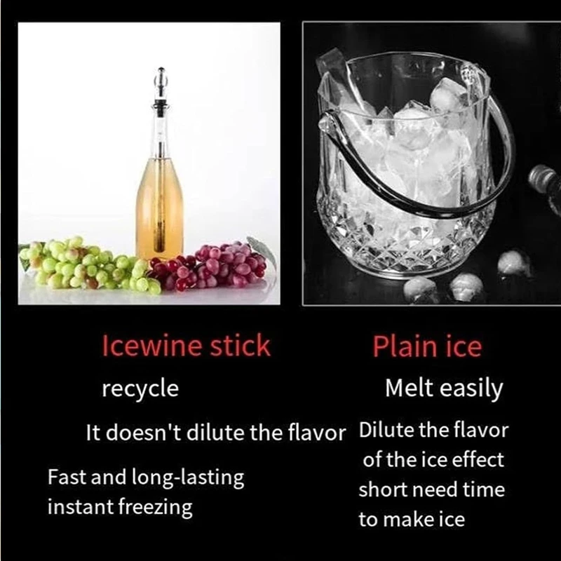 Wine Chiller Stick, Wine Cooling Stick, Cooling 3-In-1 Stainless Steel Cooler Stick With Nozzle