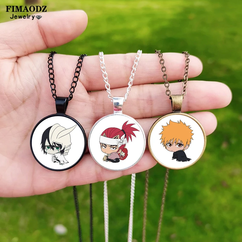 Collar de Bleach de Anime para fanáticos de niños versión figura de dibujos animados, cabujón de cristal, personalizado, cadena larga, collares, joyería, recuerdo| | - AliExpress