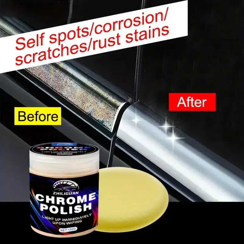 Pro Chrome Restorer Gel-Erase Oxidation & Scratches Anti-Rust UV Shield for Grilles/Exhaust Tips (2-Pack) paint rust remover metal rust remover metal polish