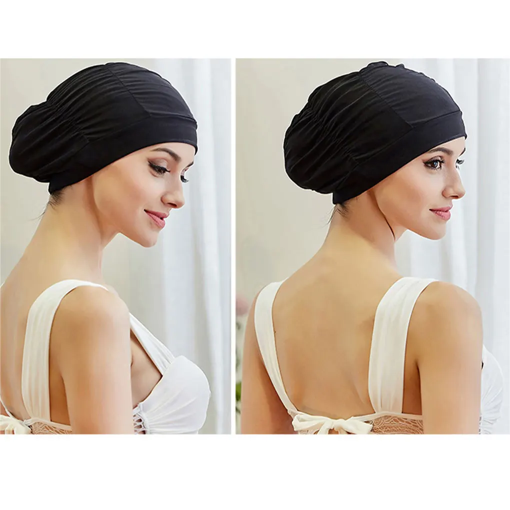 

Nylon Easy To And Lightweight Stay Comfortable In Women sSwimming Cap Adjustable Fabric Bathing Cap