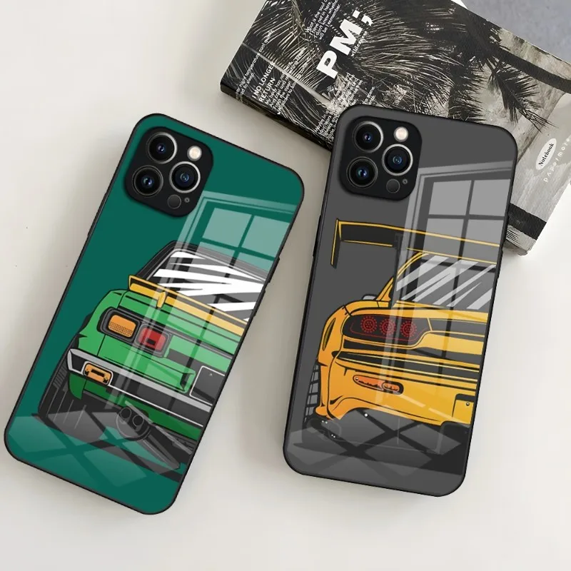 Jdm Tokyo Drift Custodia Per Telefono Per Auto Sportiva Per Iphone 15 Pro 14 13 12 11 Mini X Xs Xr Max 6 8 15Pro Plus Se 2020 Glass Design Cove