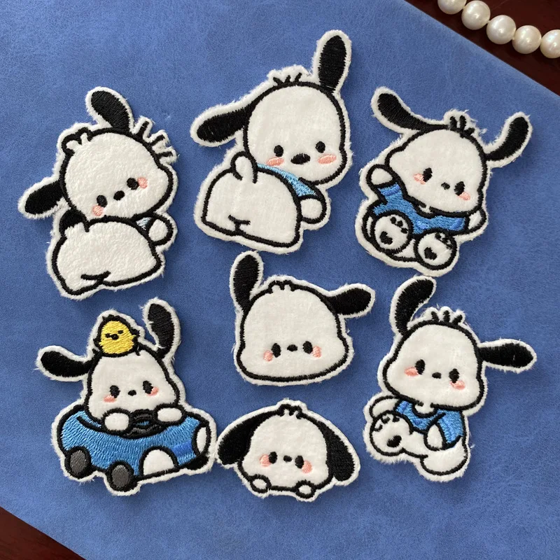 

Purin Sanrio Anime Embroidered Patch On Clothes Fusible Patches Sticker Garment Jacket Pants Sewing Applique Kawaii Diy Gift