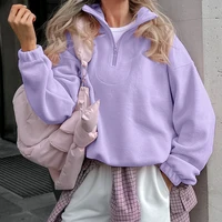Pink Winter Lamb Fleece Hoodie Women Zipper Lapel Pullover флисовая кофта женская кофта женская - Image 4