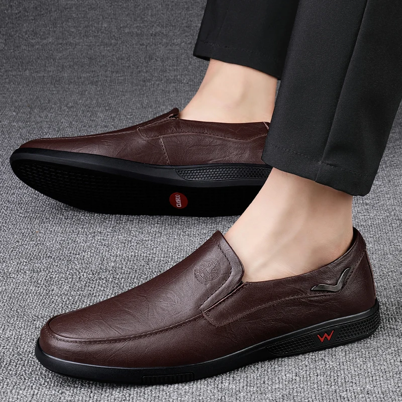CLOHOO brand special edition two layer cowhide rubber sole handmade business casual leather shoes men