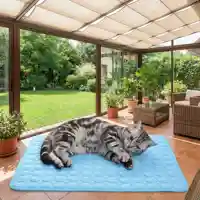 Lit d'été pour animaux de compagnie, tapis rafraîchissant pour chien, lit froid pour chat, extra pour toutes les tailles, fournitures pour chiots, accessoires pour animaux de compagnie, couverture de canapé lavable pour chat 6