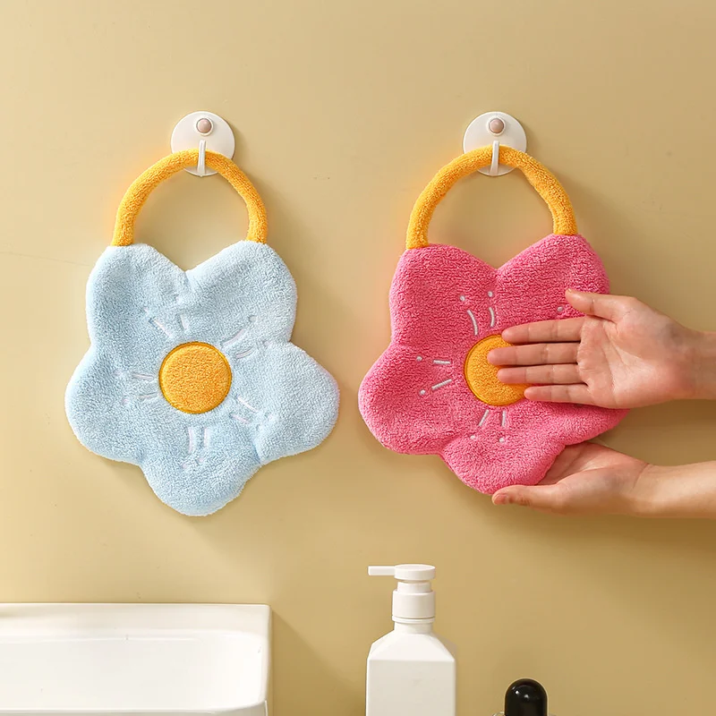 

Small Hand Towel With Hook Creative Colorful Home Towels for Kid Quick Drying Towel Microfiber Towel Reusable And Washable Wipes