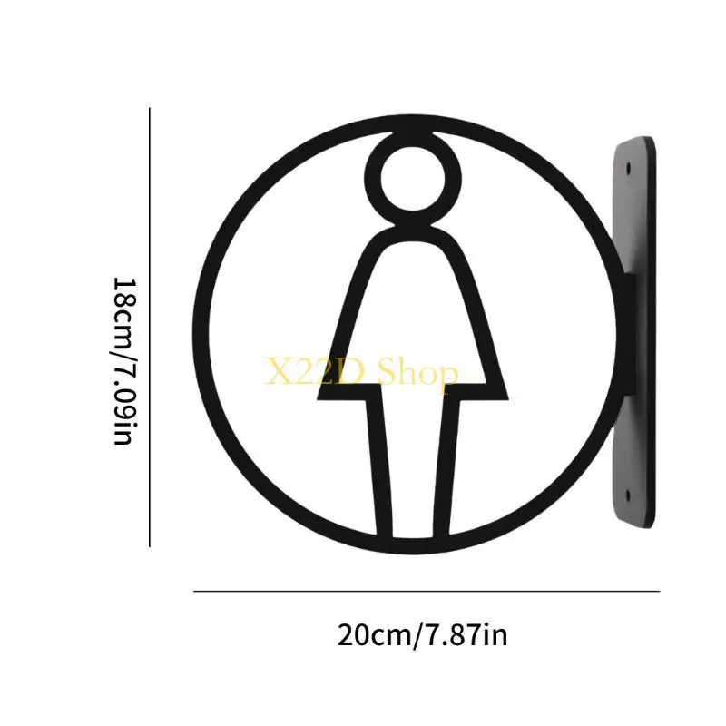 X22D Acrylic Restroom Sign Stylish Washroom Symbol Signage for Hotel and Restaurants