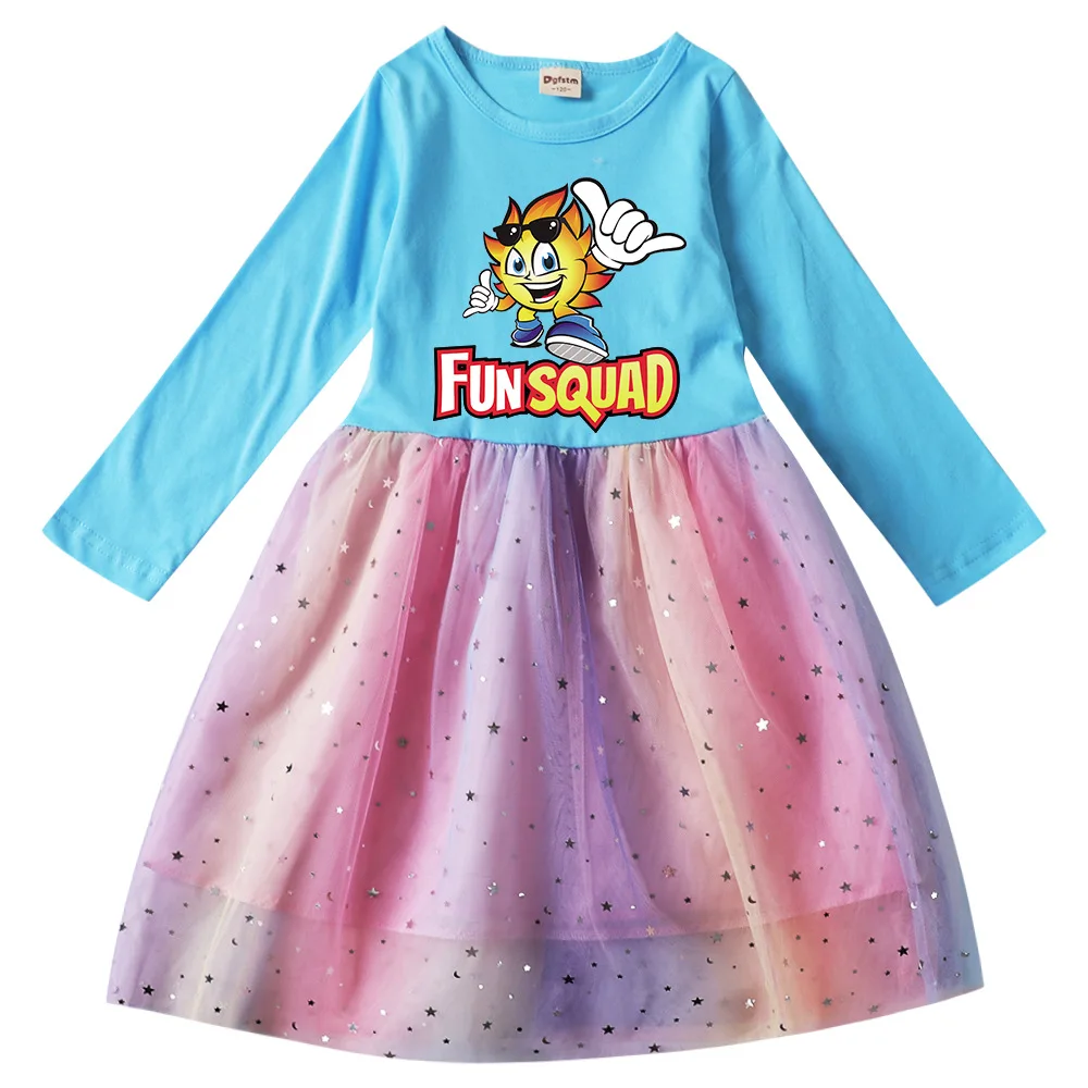 

FunSquad Gaming Baby Girls Party Dress Cotton Dresses for Teenage Girls Vesdidos Cortos Toddler Long Sleeve Baby Dress 1 10 Year