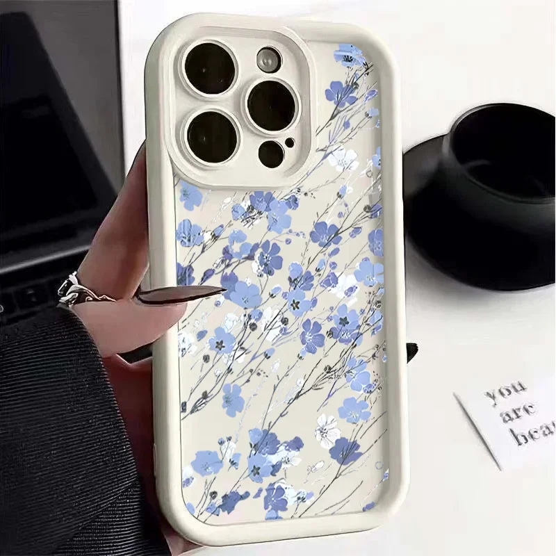 Elegant Small Flower Rose Silicone Case - Soft Protective Cover