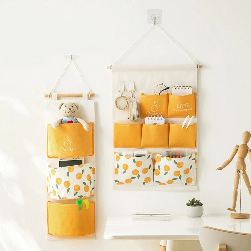 

3/7 Pockets Fruit Pattern Wardrobe Hanging Storage Sundries Jewelry Organizer Wall Mounted Pouch Cosmetics Toys Organizer