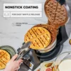 Double Rotating Belgian Waffle Maker, Keto Chaffles Iron with Nonstick PFOA Free Copper Plates for Easy Food Release, Browning C 5