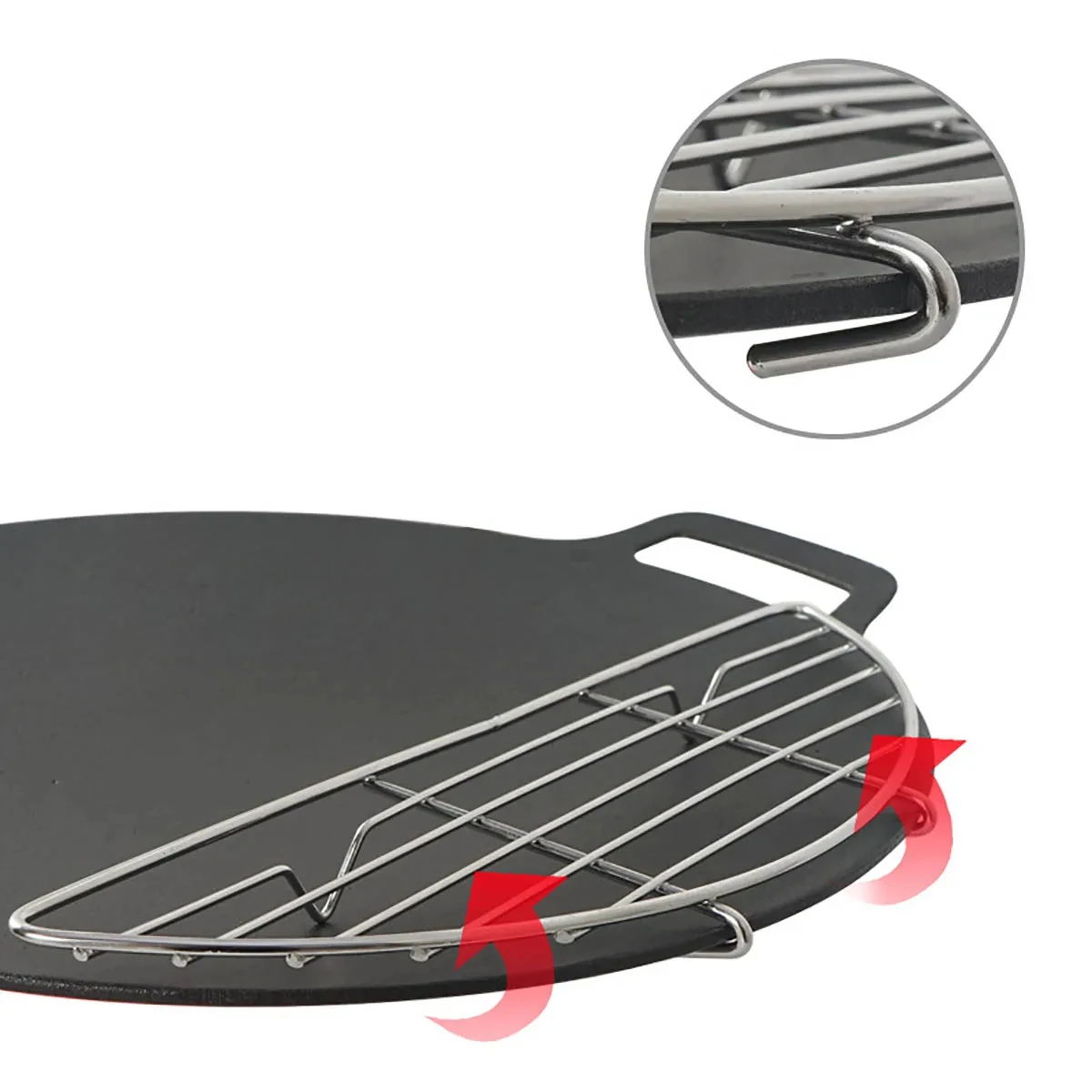 Outdoor Barbecue Net Steam Rack Stainless Steel Camping Barbecue Frying Pan Meat Drain Anti Scorching Grill Kitchen Utensils Camping Cookware Camping Cookware Set BBQ Grill Pan