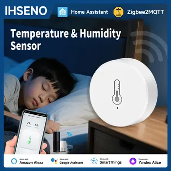 Tuya Zigbee3.0 Z2MQTT Temperature Humidity Sensor Indoor Hygrometer Real-Time Monitoring Work with Home Assistant Alexa Google 1