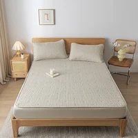 Ultrasonic Waterproof Mattress Protector Cover Embroidered Mattress Pad Bed Fitted Sheet with Elastic Band, With Deep Pocket New 4