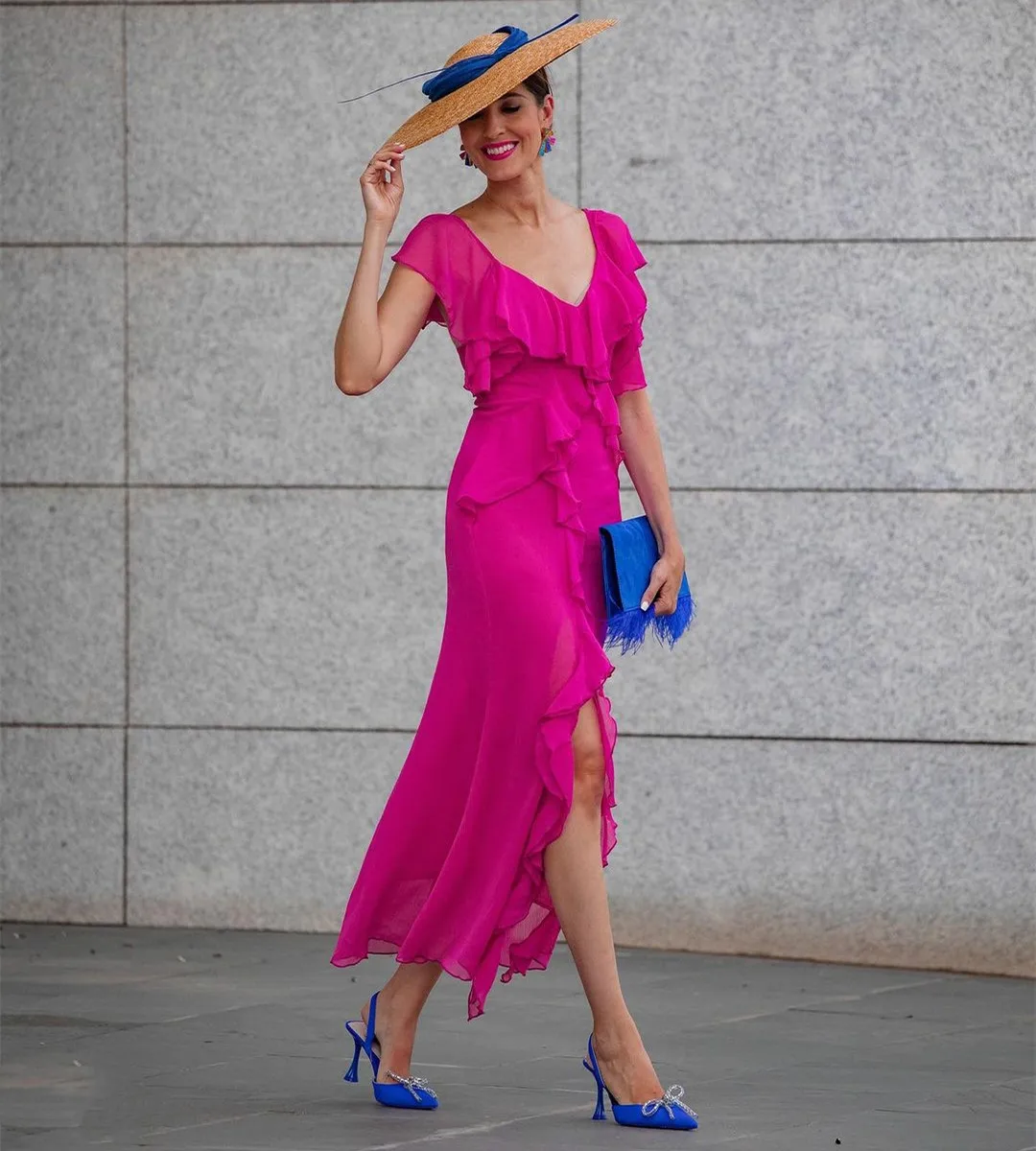 

Vintage Short V-Neck Chiffon Prom Dresses Mermaid Ruffled Tea Length Abendkleider Robes de Soirée for Women