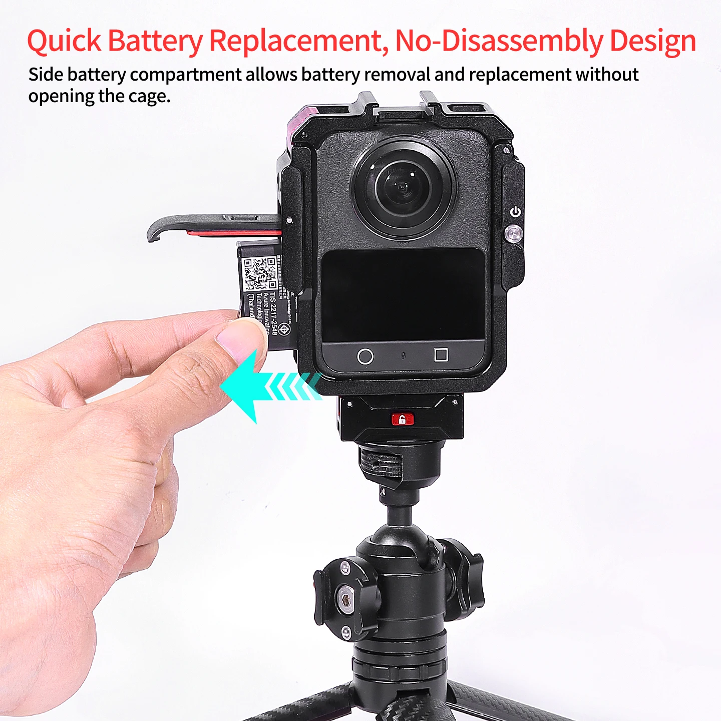 Metallgehäuse für DJI Osmo 360 Panorama-Kamera, Vlog, stoßfester Rahmen, Schnellverschluss, magnetische Basis, Stativhalterung, Cold Shoe 1/4 Mount – Detail 10