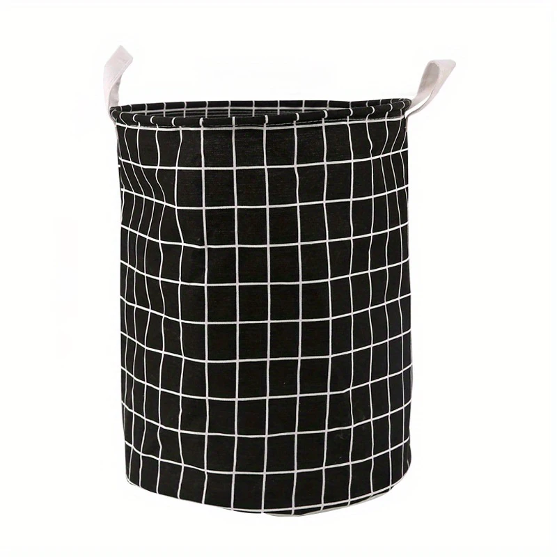 Household large fabric dirty clothes basket, toy storage bucket, cotton and linen dirty clothes basket, foldable and waterproof