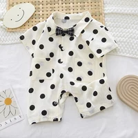 Summer Baby Boy Romper Girls Dress Sister Younger Brother Twins Clothes Toddler Newborn Infant Short Sleeve Dot Overalls Outfits 5